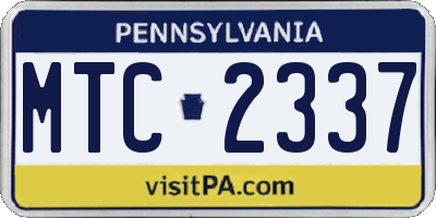 PA license plate MTC2337