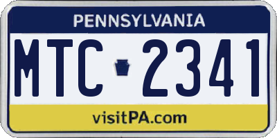 PA license plate MTC2341