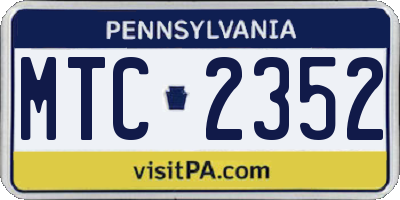 PA license plate MTC2352