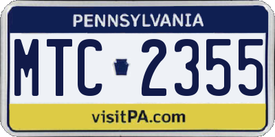 PA license plate MTC2355