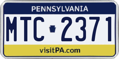 PA license plate MTC2371