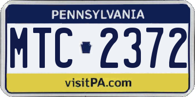 PA license plate MTC2372