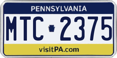PA license plate MTC2375