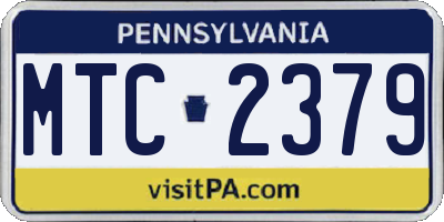 PA license plate MTC2379