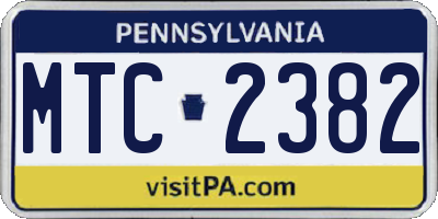 PA license plate MTC2382