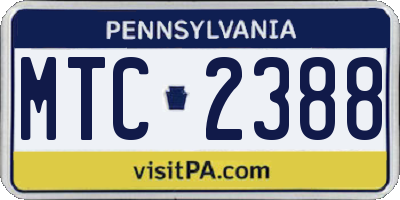 PA license plate MTC2388