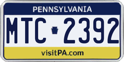 PA license plate MTC2392