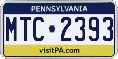 PA license plate MTC2393