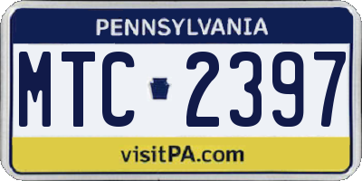PA license plate MTC2397