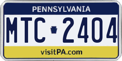 PA license plate MTC2404