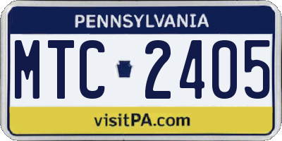 PA license plate MTC2405