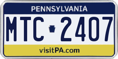 PA license plate MTC2407
