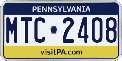 PA license plate MTC2408