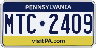 PA license plate MTC2409