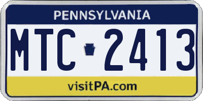 PA license plate MTC2413