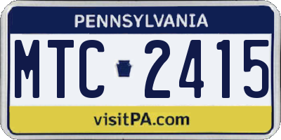 PA license plate MTC2415