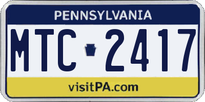 PA license plate MTC2417
