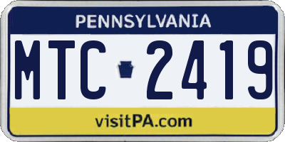 PA license plate MTC2419