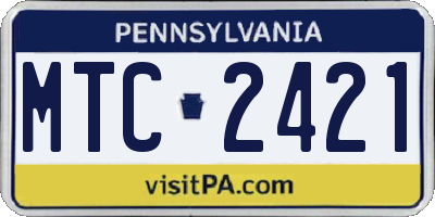 PA license plate MTC2421