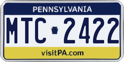 PA license plate MTC2422