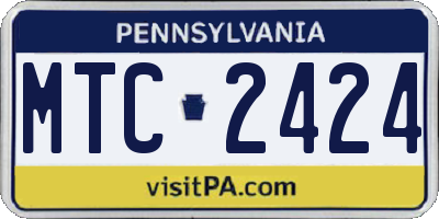 PA license plate MTC2424