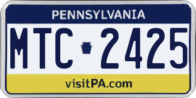 PA license plate MTC2425
