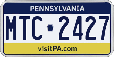 PA license plate MTC2427
