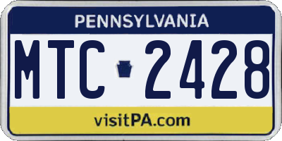 PA license plate MTC2428