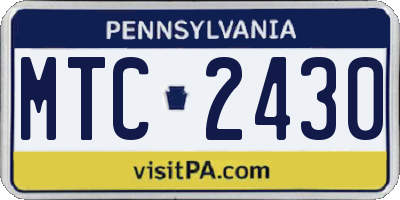 PA license plate MTC2430