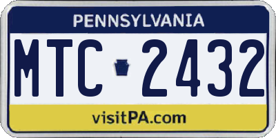 PA license plate MTC2432