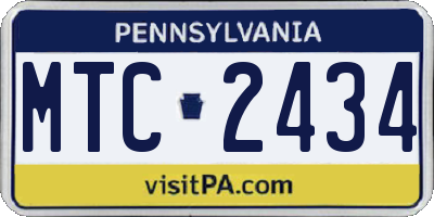 PA license plate MTC2434