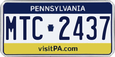 PA license plate MTC2437