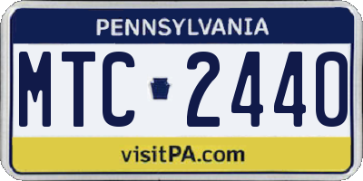 PA license plate MTC2440
