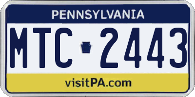 PA license plate MTC2443