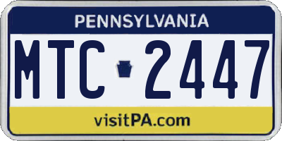 PA license plate MTC2447