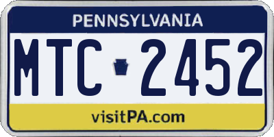PA license plate MTC2452