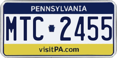 PA license plate MTC2455