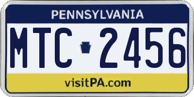 PA license plate MTC2456