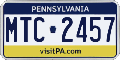 PA license plate MTC2457