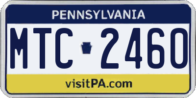 PA license plate MTC2460