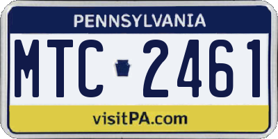 PA license plate MTC2461