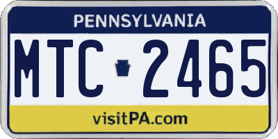 PA license plate MTC2465