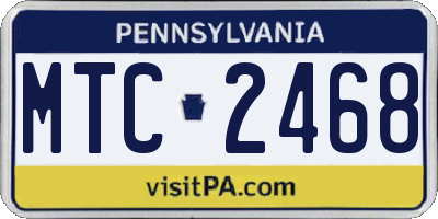 PA license plate MTC2468