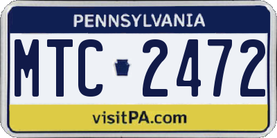 PA license plate MTC2472