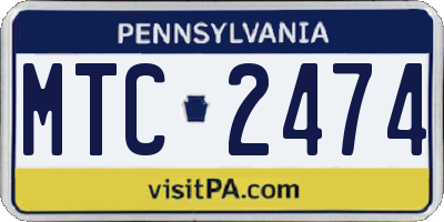 PA license plate MTC2474