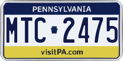 PA license plate MTC2475