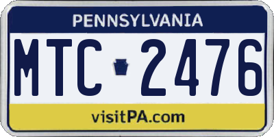 PA license plate MTC2476