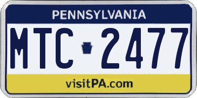 PA license plate MTC2477