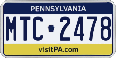 PA license plate MTC2478