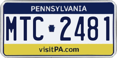 PA license plate MTC2481